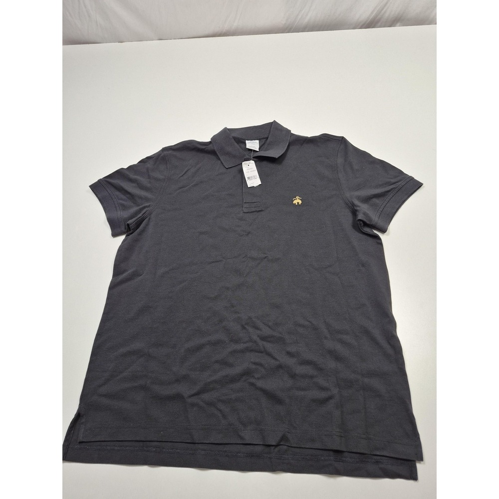 Brooks Brothers 1818 Polo Shirt Mens L Gray Slim Fit Cotton Knit Casual